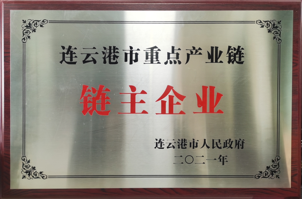 2021年連云港市人民政府授予“連云港市重點(diǎn)產(chǎn)業(yè)鏈鏈主企業(yè)”